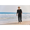 image:imageCOOFANDY Mens 2 Pieces Cotton Linen Set Henley Shirt Long Sleeve and Casual Beach Pants Summer Yoga OutfitsBlack