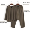 image:imageCOOFANDY Mens 2 Pieces Cotton Linen Set Henley Shirt Long Sleeve and Casual Beach Pants Summer Yoga OutfitsBrown