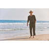 image:imageCOOFANDY Mens 2 Pieces Cotton Linen Set Henley Shirt Long Sleeve and Casual Beach Pants Summer Yoga OutfitsBrown