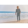 image:imageCOOFANDY Mens 2 Pieces Cotton Linen Set Henley Shirt Long Sleeve and Casual Beach Pants Summer Yoga OutfitsGrey