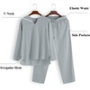 image:imageCOOFANDY Mens 2 Pieces Cotton Linen Set Henley Shirt Long Sleeve and Casual Beach Pants Summer Yoga OutfitsGrey
