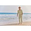 image:imageCOOFANDY Mens 2 Pieces Cotton Linen Set Henley Shirt Long Sleeve and Casual Beach Pants Summer Yoga OutfitsKhaki