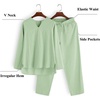 image:imageCOOFANDY Mens 2 Pieces Cotton Linen Set Henley Shirt Long Sleeve and Casual Beach Pants Summer Yoga OutfitsLight Green