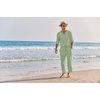 image:imageCOOFANDY Mens 2 Pieces Cotton Linen Set Henley Shirt Long Sleeve and Casual Beach Pants Summer Yoga OutfitsLight Green