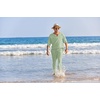 image:imageCOOFANDY Mens 2 Pieces Cotton Linen Set Henley Shirt Long Sleeve and Casual Beach Pants Summer Yoga OutfitsLight Green