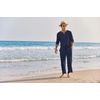 image:imageCOOFANDY Mens 2 Pieces Cotton Linen Set Henley Shirt Long Sleeve and Casual Beach Pants Summer Yoga OutfitsNavy Blue