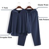 image:imageCOOFANDY Mens 2 Pieces Cotton Linen Set Henley Shirt Long Sleeve and Casual Beach Pants Summer Yoga OutfitsNavy Blue