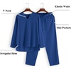 image:imageCOOFANDY Mens 2 Pieces Cotton Linen Set Henley Shirt Long Sleeve and Casual Beach Pants Summer Yoga OutfitsRoyal Blue