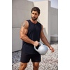 image:imageCOOFANDY Mens 3 Pack Workout Tank Tops Sleeveless Gym Shirts Bodybuilding Fitness Muscle Tee ShirtsBlackNavy BlueLight Grey