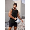 image:imageCOOFANDY Mens 3 Pack Workout Tank Tops Sleeveless Gym Shirts Bodybuilding Fitness Muscle Tee ShirtsWhiteDark GreyBlack