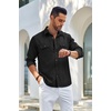 image:imageCOOFANDY Mens Casual Button Down Shirts Long Sleeve WrinkleFree Shirt Lightweight Shirt JacketBlack