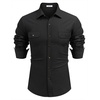 image:imageCOOFANDY Mens Casual Button Down Shirts Long Sleeve WrinkleFree Shirt Lightweight Shirt JacketBlack
