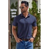 image:imageCOOFANDY Mens Casual Polo Shirts Short Sleeve Classic Basic Tee Button Collar Shirt Summer Golf TShirt02 Navy Blue  Square
