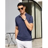 image:imageCOOFANDY Mens Casual Polo Shirts Short Sleeve Classic Basic Tee Button Collar Shirt Summer Golf TShirt02 Navy Blue  Square