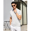 image:imageCOOFANDY Mens Casual Polo Shirts Short Sleeve Classic Basic Tee Button Collar Shirt Summer Golf TShirt02 White  Arrow