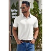 image:imageCOOFANDY Mens Casual Polo Shirts Short Sleeve Classic Basic Tee Button Collar Shirt Summer Golf TShirt02 White  Arrow