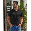image:imageCOOFANDY Mens Casual Polo Shirts Short Sleeve Classic Basic Tee Button Collar Shirt Summer Golf TShirtBlack