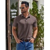 image:imageCOOFANDY Mens Casual Polo Shirts Short Sleeve Classic Basic Tee Button Collar Shirt Summer Golf TShirtBrown