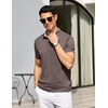 image:imageCOOFANDY Mens Casual Polo Shirts Short Sleeve Classic Basic Tee Button Collar Shirt Summer Golf TShirtBrown