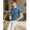 image:imageCOOFANDY Mens Casual Polo Shirts Short Sleeve Classic Basic Tee Button Collar Shirt Summer Golf TShirtDark Blue