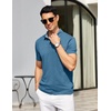 image:imageCOOFANDY Mens Casual Polo Shirts Short Sleeve Classic Basic Tee Button Collar Shirt Summer Golf TShirtDark Blue