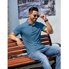 image:imageCOOFANDY Mens Casual Polo Shirts Short Sleeve Classic Basic Tee Button Collar Shirt Summer Golf TShirtDark Blue