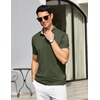 image:imageCOOFANDY Mens Casual Polo Shirts Short Sleeve Classic Basic Tee Button Collar Shirt Summer Golf TShirtDark Green