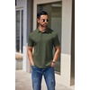 image:imageCOOFANDY Mens Casual Polo Shirts Short Sleeve Classic Basic Tee Button Collar Shirt Summer Golf TShirtDark Green