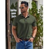 image:imageCOOFANDY Mens Casual Polo Shirts Short Sleeve Classic Basic Tee Button Collar Shirt Summer Golf TShirtDark Green