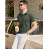 image:imageCOOFANDY Mens Casual Polo Shirts Short Sleeve Classic Basic Tee Button Collar Shirt Summer Golf TShirtDark Green