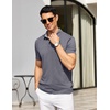 image:imageCOOFANDY Mens Casual Polo Shirts Short Sleeve Classic Basic Tee Button Collar Shirt Summer Golf TShirtDark Grey