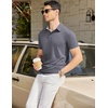 image:imageCOOFANDY Mens Casual Polo Shirts Short Sleeve Classic Basic Tee Button Collar Shirt Summer Golf TShirtDark Grey