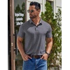 image:imageCOOFANDY Mens Casual Polo Shirts Short Sleeve Classic Basic Tee Button Collar Shirt Summer Golf TShirtDark Grey