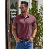 image:imageCOOFANDY Mens Casual Polo Shirts Short Sleeve Classic Basic Tee Button Collar Shirt Summer Golf TShirtDark Red