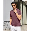image:imageCOOFANDY Mens Casual Polo Shirts Short Sleeve Classic Basic Tee Button Collar Shirt Summer Golf TShirtDark Red