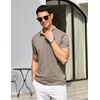 image:imageCOOFANDY Mens Casual Polo Shirts Short Sleeve Classic Basic Tee Button Collar Shirt Summer Golf TShirtKhaki
