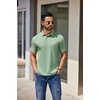 image:imageCOOFANDY Mens Casual Polo Shirts Short Sleeve Classic Basic Tee Button Collar Shirt Summer Golf TShirtLight Green