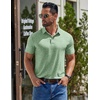 image:imageCOOFANDY Mens Casual Polo Shirts Short Sleeve Classic Basic Tee Button Collar Shirt Summer Golf TShirtLight Green