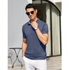 image:imageCOOFANDY Mens Casual Polo Shirts Short Sleeve Classic Basic Tee Button Collar Shirt Summer Golf TShirtNavy Blue