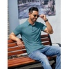 image:imageCOOFANDY Mens Casual Polo Shirts Short Sleeve Classic Basic Tee Button Collar Shirt Summer Golf TShirtPeacock Blue