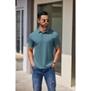 image:imageCOOFANDY Mens Casual Polo Shirts Short Sleeve Classic Basic Tee Button Collar Shirt Summer Golf TShirtPeacock Blue