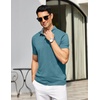 image:imageCOOFANDY Mens Casual Polo Shirts Short Sleeve Classic Basic Tee Button Collar Shirt Summer Golf TShirtPeacock Blue