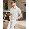 image:imageCOOFANDY Mens Casual Polo Shirts Short Sleeve Classic Basic Tee Button Collar Shirt Summer Golf TShirtWhite