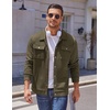 image:imageCOOFANDY Mens Casual Shirt Jacket Button Down Waffle Jacket Long Sleeve Sweater Jackets Quilted Shacket OvershirtArmy Green