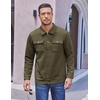 image:imageCOOFANDY Mens Casual Shirt Jacket Button Down Waffle Jacket Long Sleeve Sweater Jackets Quilted Shacket OvershirtArmy Green