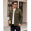 image:imageCOOFANDY Mens Casual Shirt Jacket Button Down Waffle Jacket Long Sleeve Sweater Jackets Quilted Shacket OvershirtArmy Green