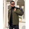 image:imageCOOFANDY Mens Casual Shirt Jacket Button Down Waffle Jacket Long Sleeve Sweater Jackets Quilted Shacket OvershirtArmy Green