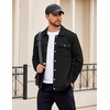 image:imageCOOFANDY Mens Casual Shirt Jacket Button Down Waffle Jacket Long Sleeve Sweater Jackets Quilted Shacket OvershirtBlack