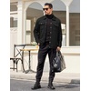 image:imageCOOFANDY Mens Casual Shirt Jacket Button Down Waffle Jacket Long Sleeve Sweater Jackets Quilted Shacket OvershirtBlack