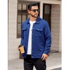image:imageCOOFANDY Mens Casual Shirt Jacket Button Down Waffle Jacket Long Sleeve Sweater Jackets Quilted Shacket OvershirtDark Blue